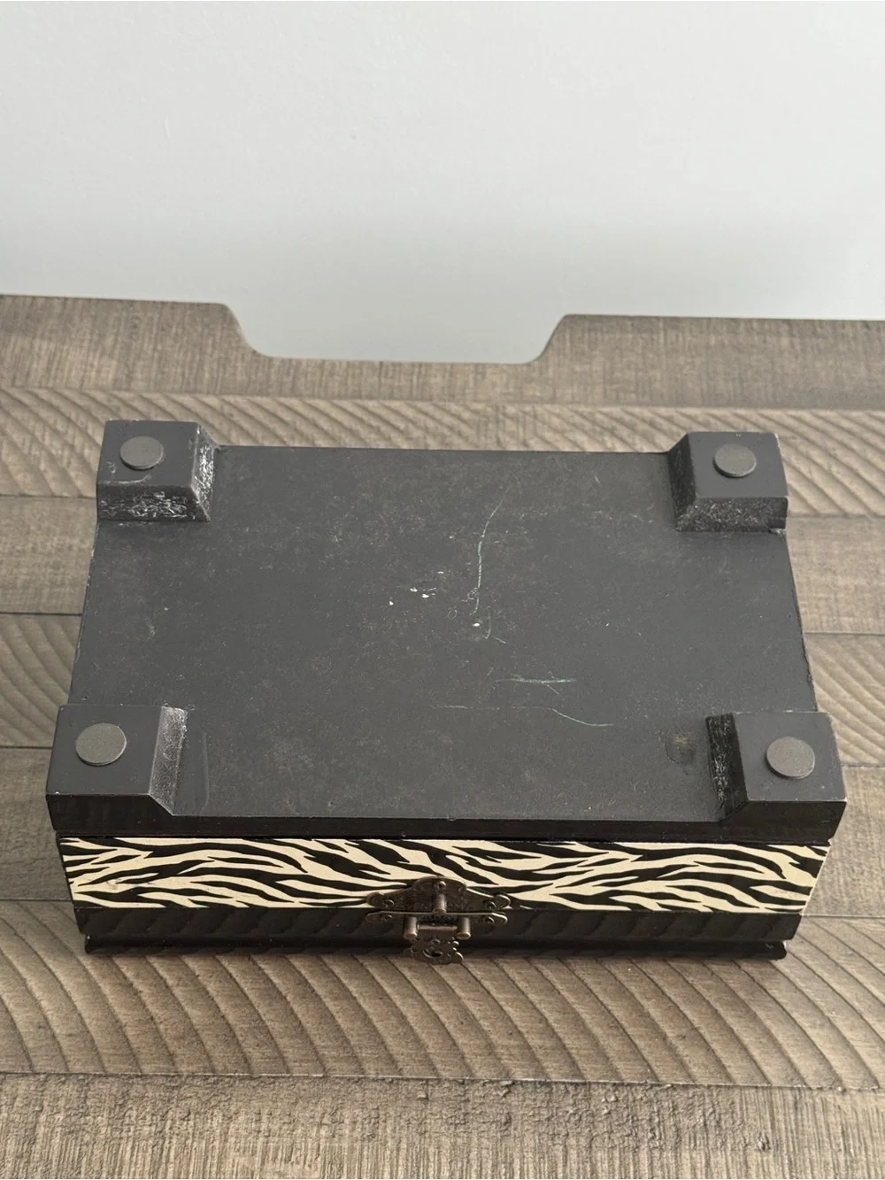 Black and White Zebra Pattern Jewelry Box | Keepsakes Treasures Mementos Box